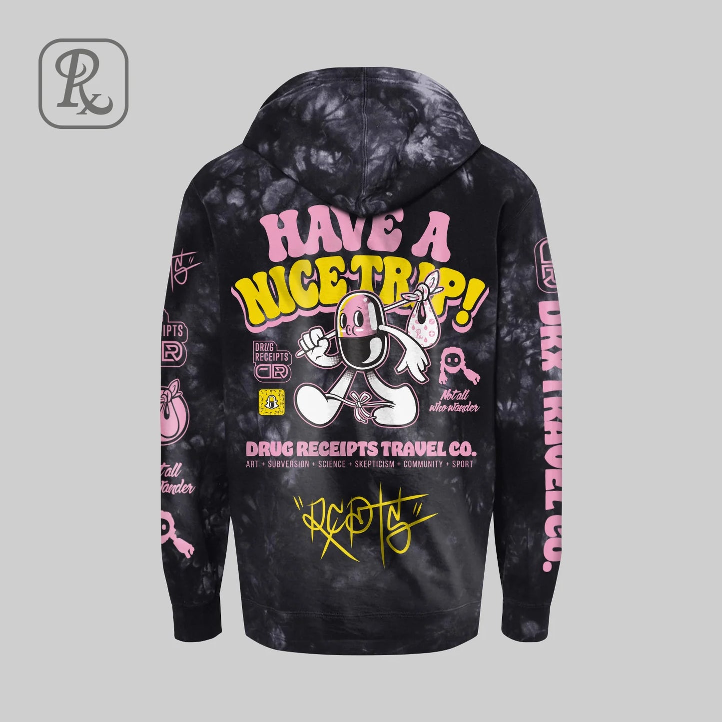 DRUG RECEIPTS DRx Travel Co. Hoodie (by Arlo Eisenberg)
