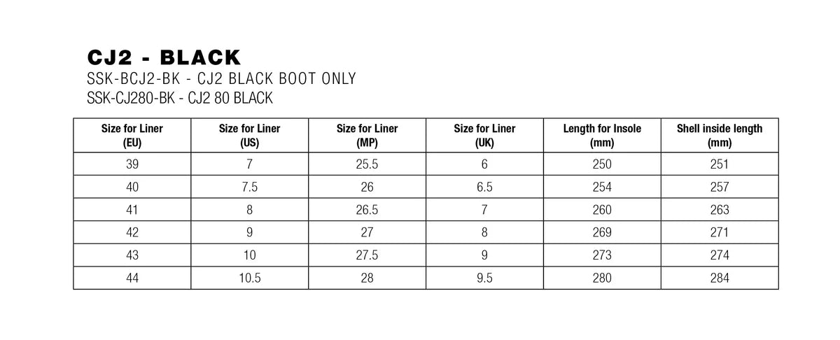 SEBA- CJ2- BOOT ONLY- Black