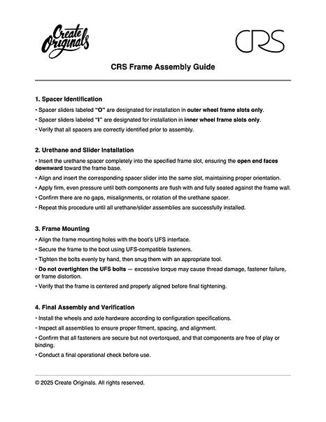CREATE ORIGINALS: CRS Suspension Frames (White)