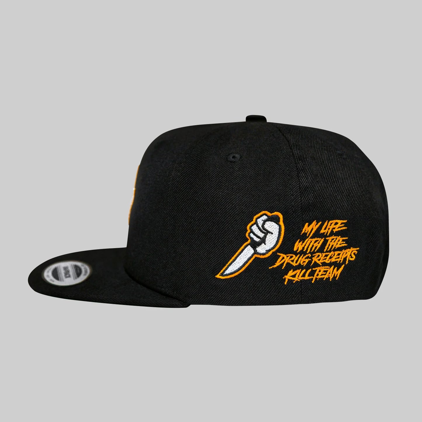 DRUG RECEIPTS Kill Team Mask Snapback – Black (Halloween Edition) By Arlo Eisenberg