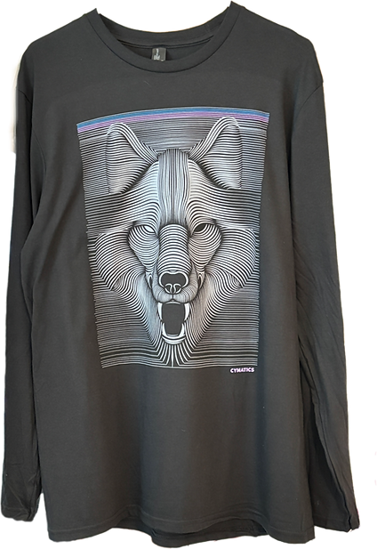 CYMATICS: “Wolflines” Long Sleeve T-shirt- Black