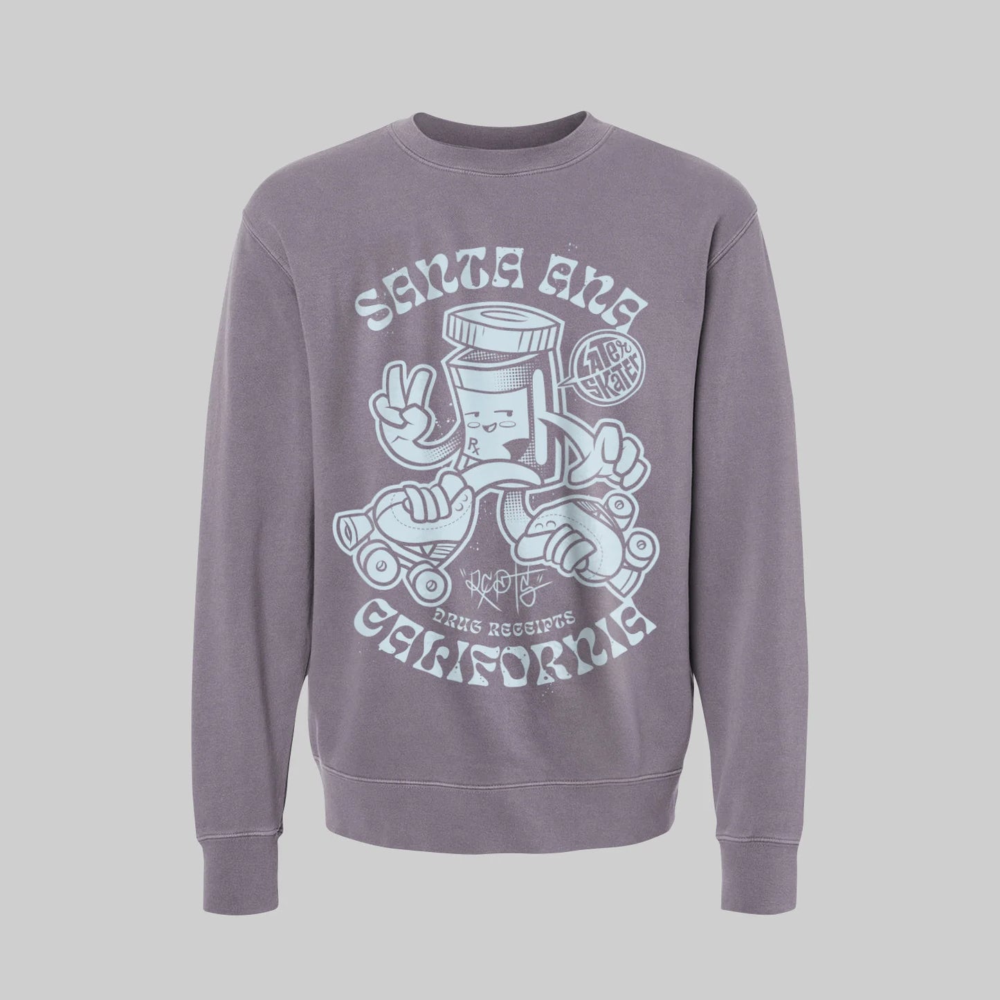 DRUG RECEIPTS Santa Ana Quad Crew Neck- Plum